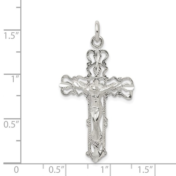 Million Charms 925 Sterling Silver Crucifix Necklace Charm Pendant - Picture 3 of 4